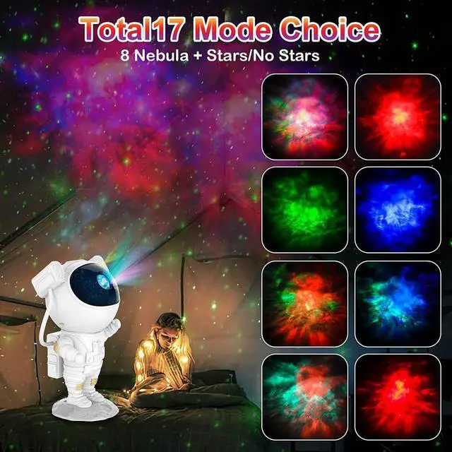 Alt view image 2 of 7 - Astronaut Galaxy Star Projector Starry Night Light,Astronaut Light Projector with Nebula,Timer and Remote Control,Kids Bedroom and Ceiling Projector, Christmas, Birthday, Valentine's Day Best Gifts
