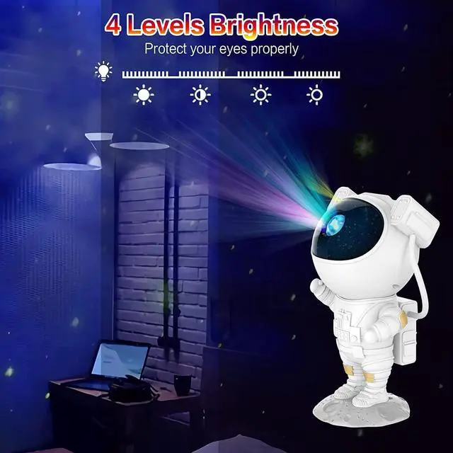 Alt view image 6 of 7 - Star Projector Galaxy Night LightAstronauts and Dinosaur Eggs SeriesStarry Nebula Ceiling LED Lamp with Timer and Remote, Kids Room Decor Aesthetic, Gifts for Christmas, Birthdays, Valentine's Day