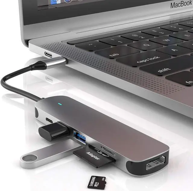 Main image of USB C HUB, Docking Station 6 in 1 HUB