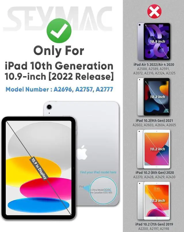 Alt view image 2 of 7 - Kids Case for iPad Air 5th/4th Generation 10.9", Full-Body Shockproof Protective Case with Screen Protector, Rotating Stand/Hand/Shoulder Strap for iPad Air 5/ Air 4, Colorful Light Blue