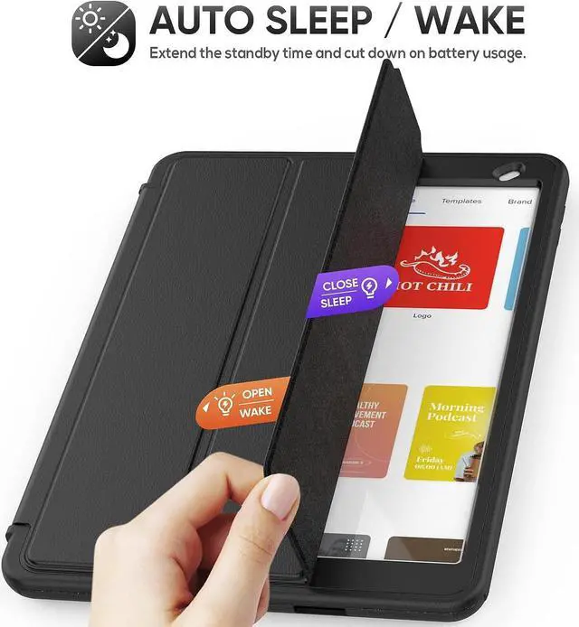 Alt view image 5 of 7 - iPad 9th/8th/7th Generation Case, iPad 10.2 Case, Durable Sturdy Heavy Duty Shockproof Protection Folio Stand Case with Smart Cover Auto Sleep/Wake for iPad 10.2 Inch, Black