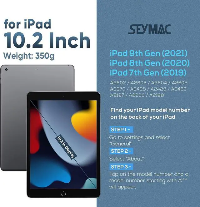 Alt view image 2 of 7 - iPad 9th/8th/7th Generation Case, iPad 10.2 Case, Durable Sturdy Heavy Duty Shockproof Protection Folio Stand Case with Smart Cover Auto Sleep/Wake for iPad 10.2 Inch, Black