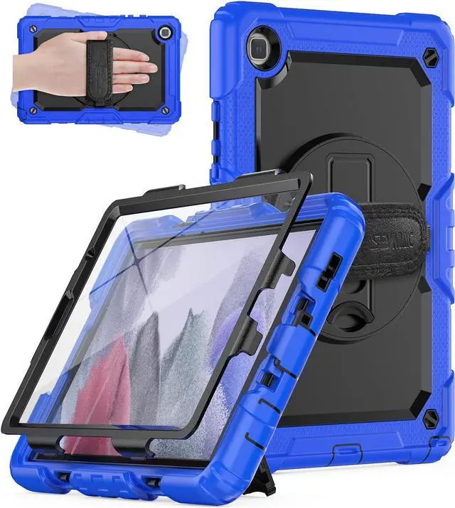 Main image of for Samsung Galaxy Tab A7 Lite Case 8.7" (SM-T220/ T225/ T227), Sturdy Shockproof Full-Body Protective Case with Screen Protector, 360° Rotating Stand, Hand/Shoulder Strap, Blue