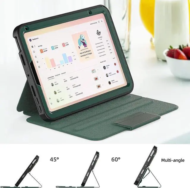 Alt view image 4 of 7 - HCSOWD Case for iPad Mini 6th Generation Case 8.3", Magnetic Folio Stand, Auto Sleep/Wake Protective Cover for iPad Mini 6 with Pen Holder (Support Wireless Charging) and Card Slot, Green