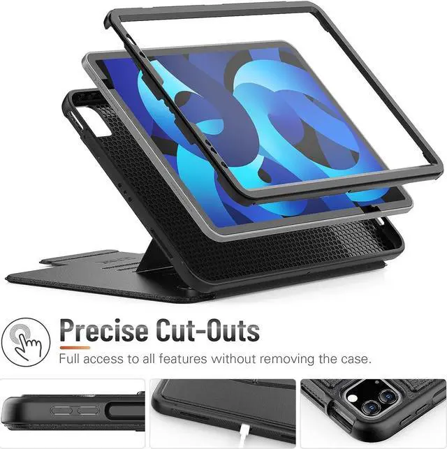 Alt view image 5 of 7 - iPad Air 5th/4th Generation Case 10.9 inch 2022/2020, iPad Air 5/4 Case, iPad Pro 11 Case 2021/2020/2018 Black