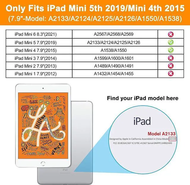 Alt view image 2 of 6 - iPad Mini 5 Case 2019, iPad Mini 4 Case, 3-Layer Full-Body Rugged Silicone Case with 360°Rotatable Stand/Hand Grip/Stable Kickstand/Pencil Holder for iPad Mini 5th/4th Gen 7.9 Inch Tablet-Black