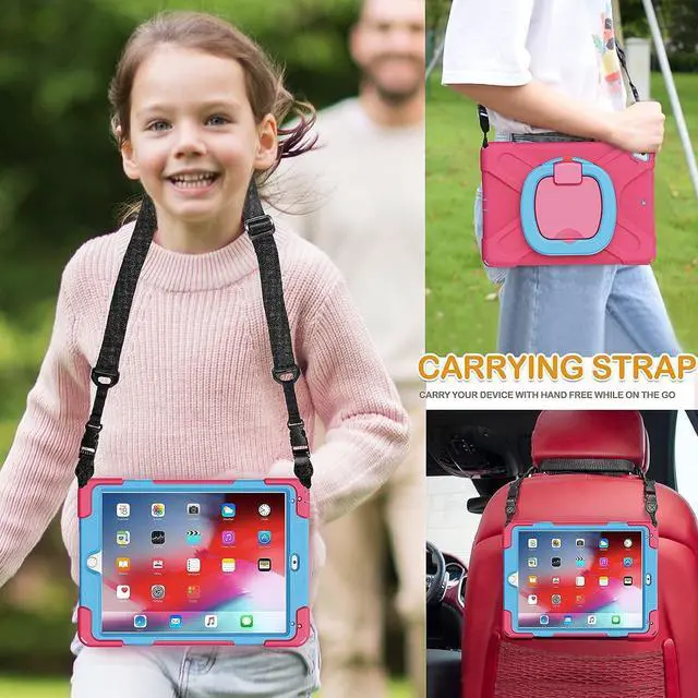 Alt view image 5 of 7 - Galaxy Tab S6 Lite Case 2020/2022,Heavy Duty Rugged Shockproof Case with Hand Strap, Shoulder Strap, Kickstand, S Pen Holder for Samsung Tab S6 Lite 10.4 Inch Tablet SM-P610 SM-P613 -Black