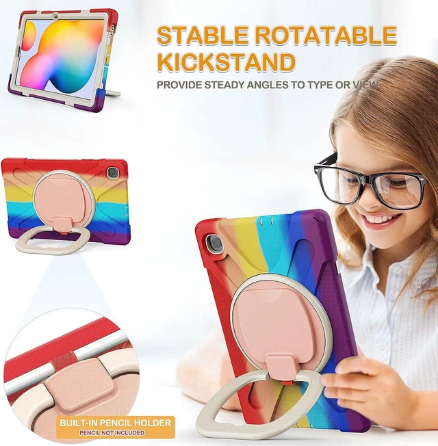 Alt view image 3 of 6 - Case for SAM-SUNG Galaxy Tab S6 Lite - 2024/2022/2020 Colorful Red