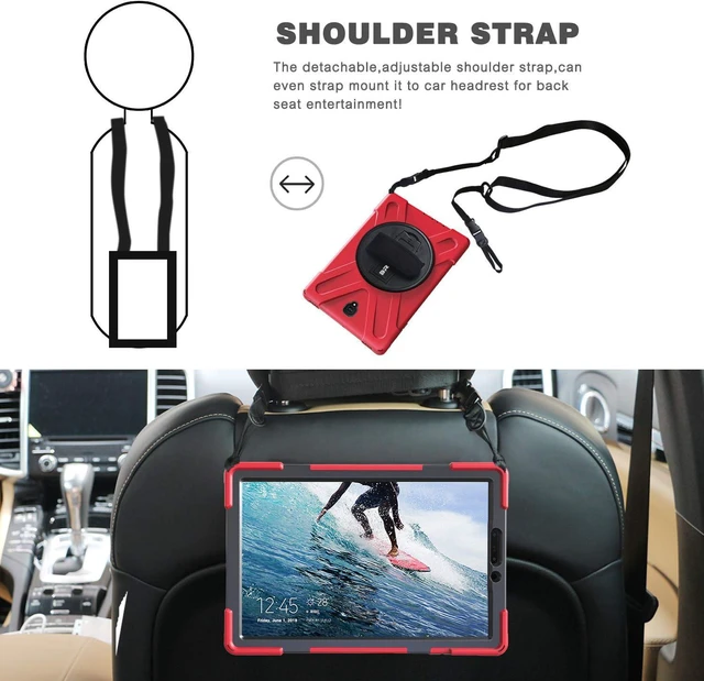 Alt view image 3 of 7 - for Galaxy Tab S4 Case - 10.5" SAM-SUNG Galaxy Tab S4 2018 Red