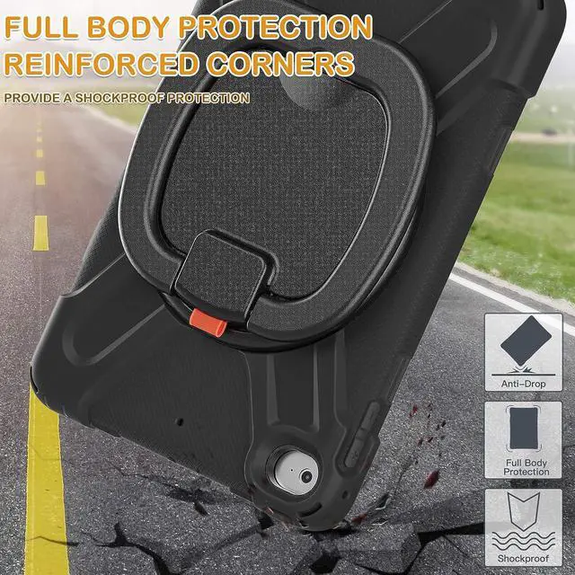 Alt view image 6 of 6 - iPad Mini 5 Case 2019, iPad Mini 4 Case, 3-Layer Full-Body Rugged Silicone Case with 360°Rotatable Stand/Hand Grip/Stable Kickstand/Pencil Holder for iPad Mini 5th/4th Gen 7.9 Inch Tablet-Black