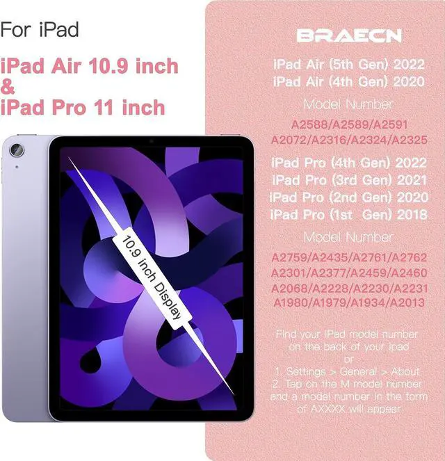 Alt view image 2 of 7 - iPad Air 5th/4th Generation Case 10.9 Inch (2022/2020),Shockproof Durable Kids Case with Pencil Holder&Rotatable Hand Strap&Kickstand for iPad Pro 11 Inch Case 4th Gen -Cherry Blossoms Pink