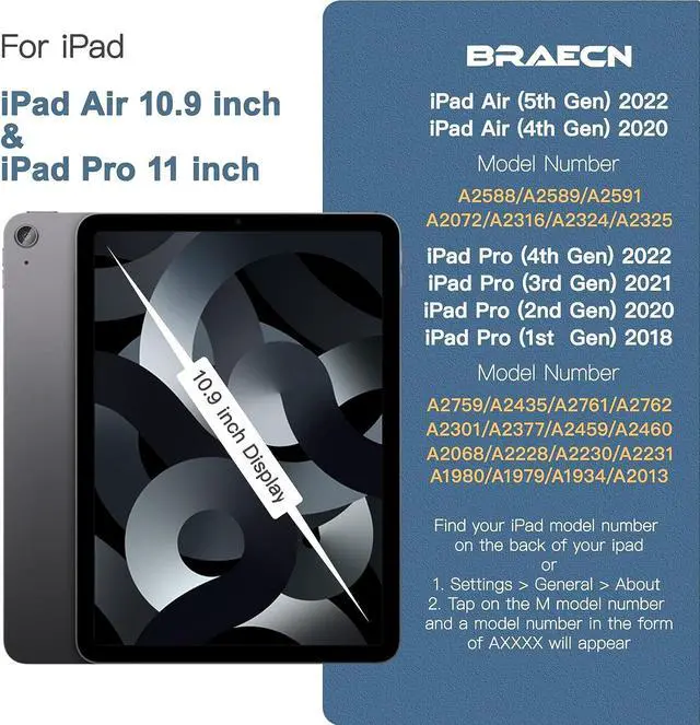 Alt view image 2 of 7 - Case for iPad Air 5/4th Generation(2022/2020),iPad Air 10.9 Inch Case for Kids,Shockproof Durable Silicone Case with 360 Rotating Kickstand&Handstrap,Pencil Holder,iPad Pro 11 Inch Case-Green