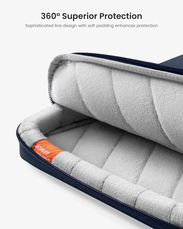 Alt view image 6 of 7 - 360 Protective Laptop Shoulder Bag for 13 Inch 2026 MacBook Air M5/A3449 M4/A3240 M3/A3113 2024-2019 MacBook Neo A18 Pro 13-in Surface Pro 11th AI/10 Water-Resistant Accessory Case
