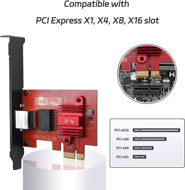 Alt view image 5 of 7 - 2.5G Base-T PCIe Network Adapter,RTL8125B 2500/1000/100Mbps PCI Express Gigabit Ethernet Card,1x RJ45 LAN Port 2.5G Network Card,Compatible with Windows/Linux\u2026