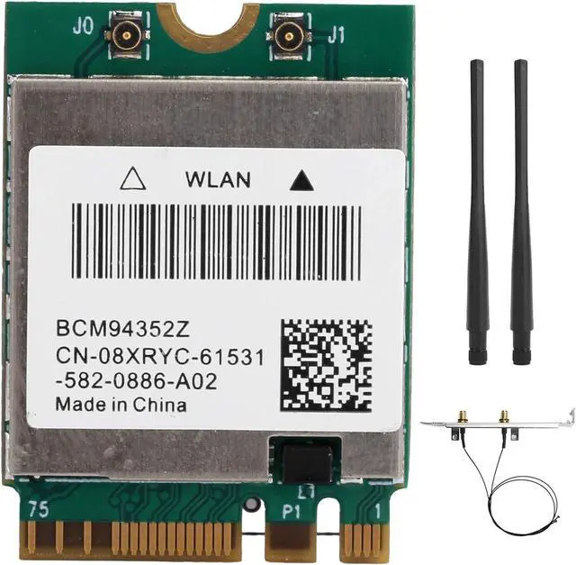 Alt view image 6 of 7 - Wireless Network Card BCM94352Z Wireless Dual Band WiFi Card NGFF M.2 Bluetooth4.0 802.11ac WLAN Adapter with Antenna (Cable+Antenna+Baffle)