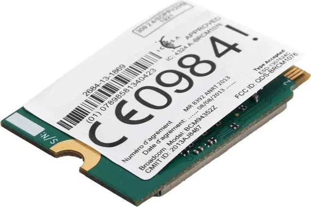 Alt view image 7 of 7 - Wireless Network Card BCM94352Z Wireless Dual Band WiFi Card NGFF M.2 Bluetooth4.0 802.11ac WLAN Adapter with Antenna (Cable+Antenna+Baffle)