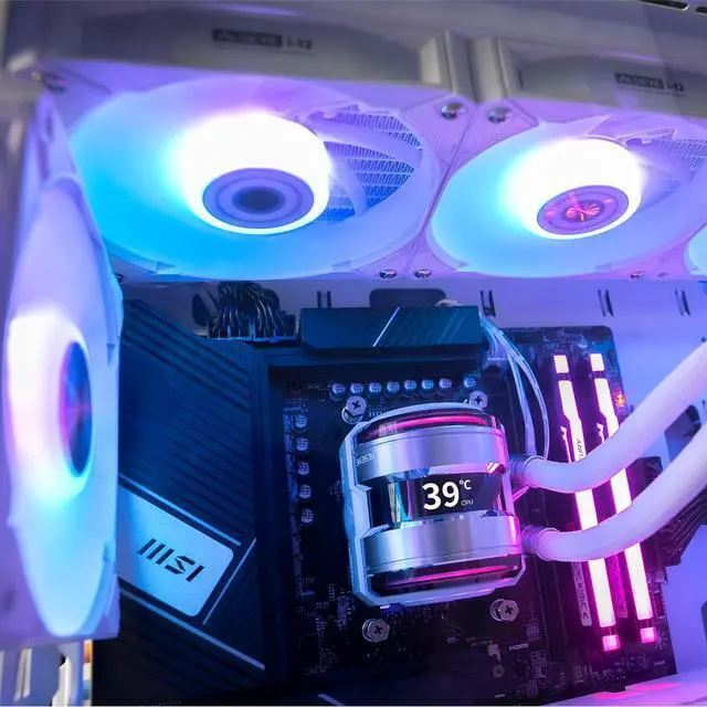 Alt view image 4 of 7 - ALSEYE i12 PC Case Fan Kit, Three Wireless ARGB & PWM Case Fans kit with Snap-in Connection Structure (i12 kit Black)