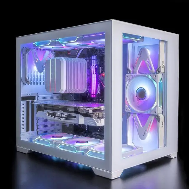 Alt view image 7 of 7 - ALSEYE M90 CPU Cooler, Hidden Fan Designed Dual Tower Air-Cooled CPU Cooler with ARGB Light Effect Cover Compatible with Both Intel and AMD Platform, LGA1700 Supported (M90 White)