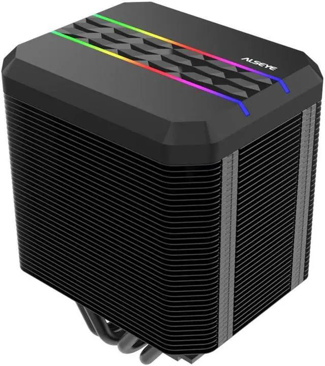 Main image of ALSEYE M90 CPU Cooler, Hidden Fan Designed Dual Tower Air-Cooled CPU Cooler with ARGB Light Effect Cover Compatible with Both Intel and AMD Platform, LGA1700 Supported (M90 Black)