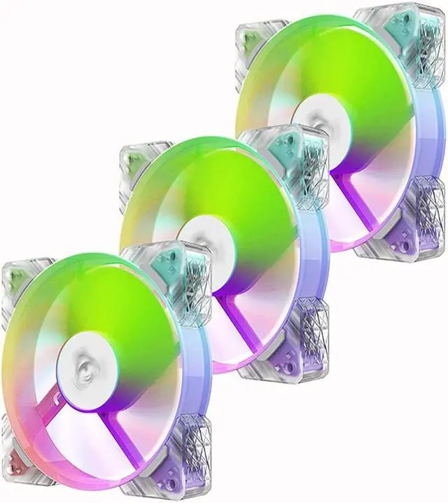 Main image of ALSEYE N12 Case Fan, 3 Pack 120mm ARGB & PWM PC Case Cooling Fans with Controller, Ultra Quiet High Airflow Half-Transparent White Computer Case Fan