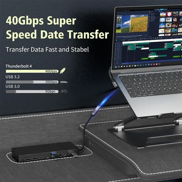 Alt view image 2 of 7 - CableDeconn USB4 8K Cable 0.5M Thunderbolt 4 USB 4 Type-c Male Bend to Female Extension Cable Ultra HD 8K@60Hz 100W Charging 40Gbps Data Transfer Compatible with External SSD eGPU