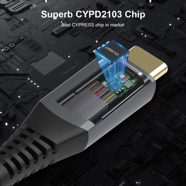 Alt view image 7 of 7 - CABLEDECONN USB4 for Thunderbolt 3 4 40Gbps Cable 1M USB-C 4 Cable 8K@30Hz 5K/4K 60Hz Video 40Gbps Data Transmissions Rate 20V 5A 100W Power Delivery 3in1 USB-C Cable External SSD eGPU