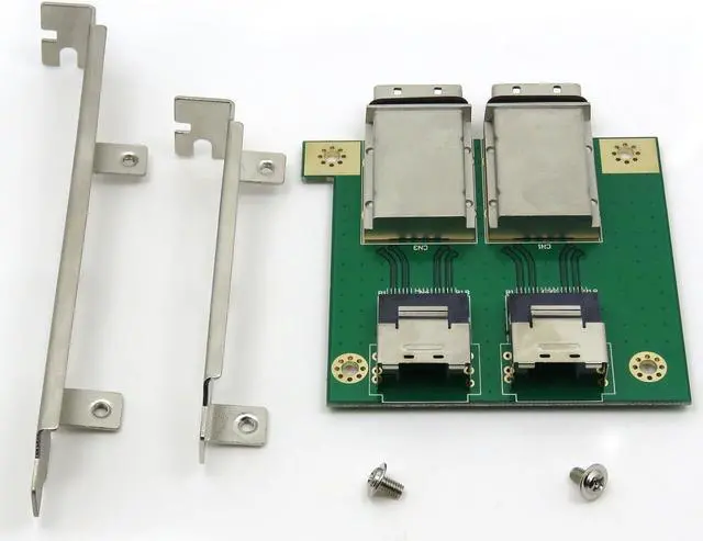 Main image of CableDeconn Dual Mini SAS SFF-8088 to SAS36P SFF-8087 Adapter in PCI Bracket