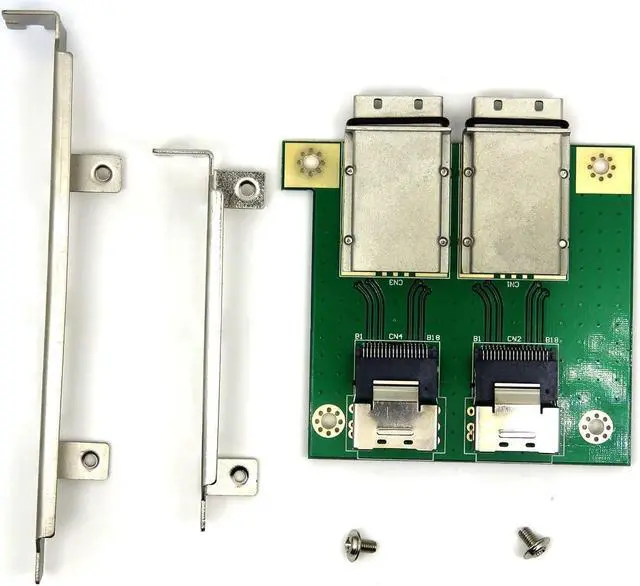 Alt view image 2 of 4 - CableDeconn Dual Mini SAS SFF-8088 to SAS36P SFF-8087 Adapter in PCI Bracket