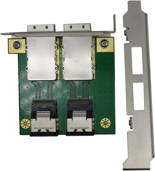 Alt view image 3 of 4 - CableDeconn Dual Mini SAS SFF-8088 to SAS36P SFF-8087 Adapter in PCI Bracket