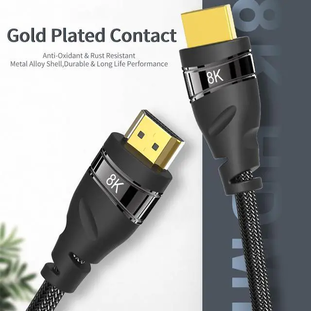 Alt view image 5 of 7 - CABLEDECONN 8K HDMI 2.1 Cable 3ft/1M, Ultra 48Gbps High Speed 4K@120Hz 8K@60Hz, Braided HDMI Cord Dynamic HDR, DTS:X, 2K, 3D, eARC Compatible Dual Monitor, PS5, PS4,Fire TV