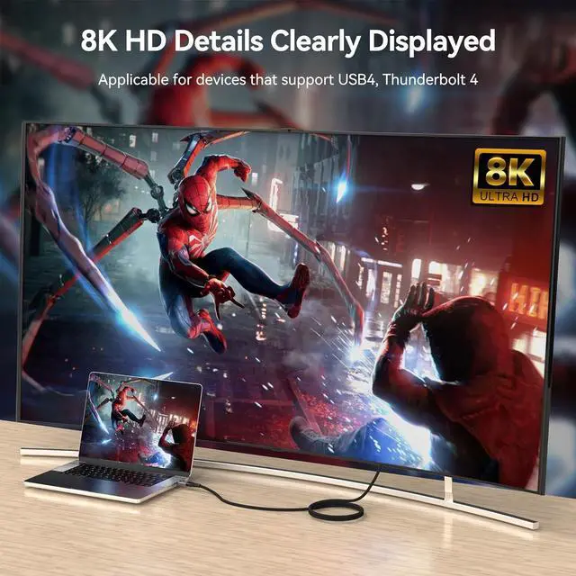 Alt view image 7 of 7 - USB4 Cable with Thunderbolt 4, 240W Charging, 40Gbps Data, 8K@60Hz 4K120Hz HDR, PD3.1, USB C to USB C, for MacBook M1-M3, Mac Studio, Laptops, Monitor 1.5ft=0.5m