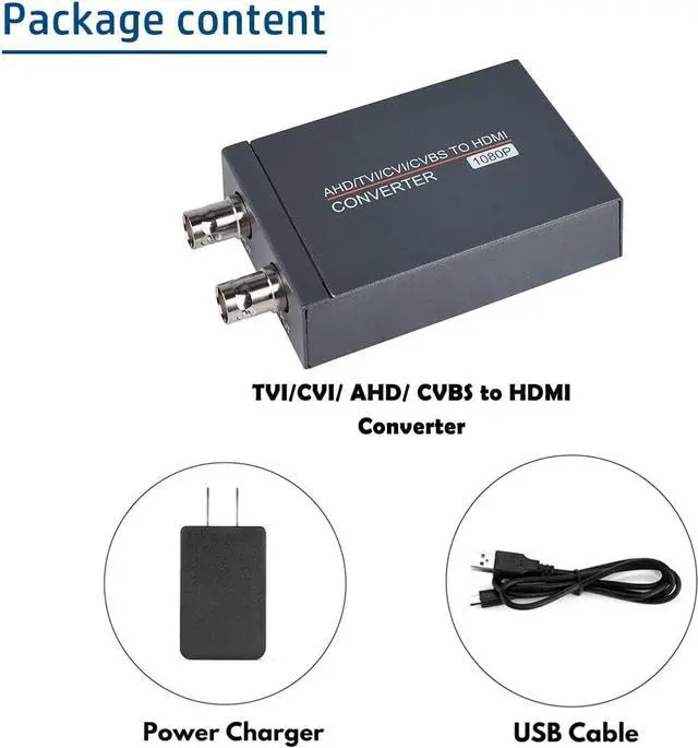 Alt view image 7 of 7 - TVI/CVI/AHD to HDMI Converter Full HD 4K 720P/ 1080P/ 3MP/ 4MP/ 5MP/ 8MP BNC to HDMI Video Adapter Convert TVI CVI AHD CVBS BNC Video Signal to HDMI for Monitor HDTV DVRs