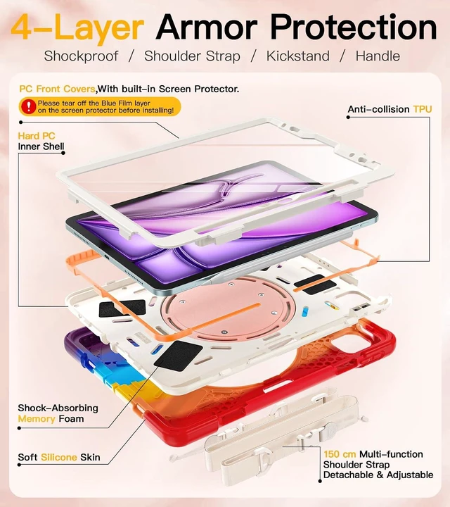 Alt view image 6 of 7 - for iPad Air 11 Inch Case, Air 5th/4th Gen & Pro 11" 4th/3rd/2nd/1st