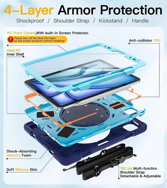 Alt view image 6 of 7 - for iPad Air 11 Inch Case, Air 5th/4th Gen & Pro 11" 4th/3rd/2nd/1st