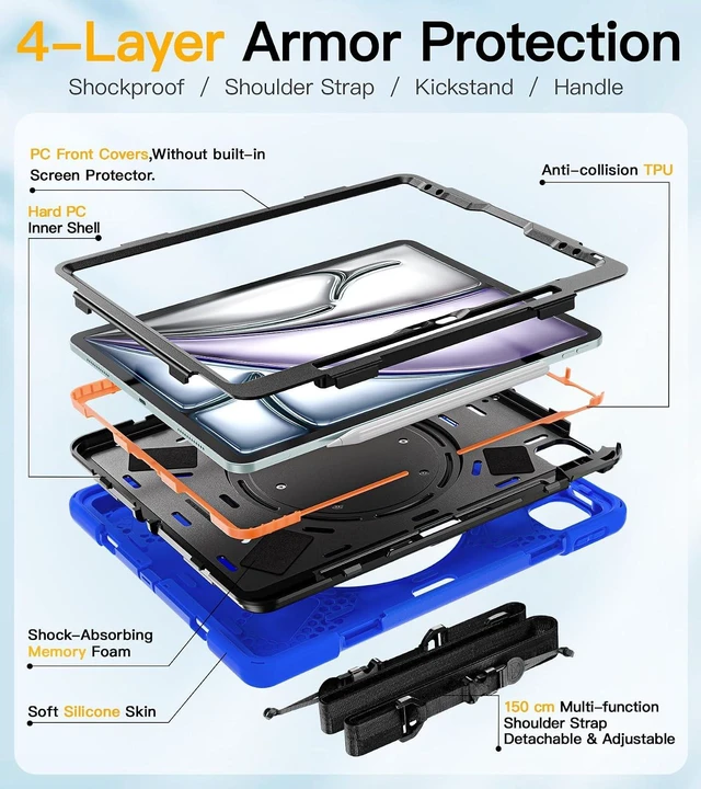 Alt view image 6 of 7 - for iPad Air 13 Inch Case, iPad Pro 12.9 Inch 6th/5th/4th/3rd Gen