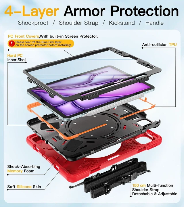 Alt view image 6 of 7 - for iPad Air 11 Inch Case, Air 5th/4th Gen & Pro 11" 4th/3rd/2nd/1st