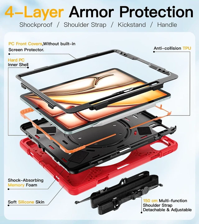 Alt view image 6 of 7 - for iPad Air 13 Inch Case, iPad Pro 12.9 Inch 6th/5th/4th/3rd Gen
