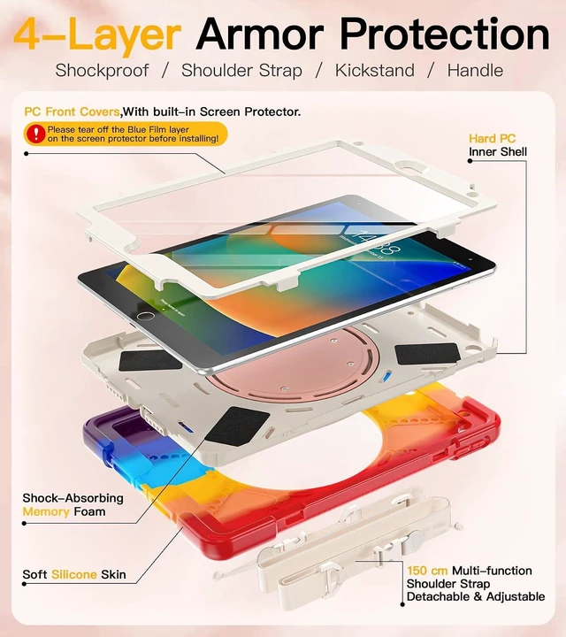 Alt view image 6 of 7 - for iPad 9th/8th/7th Generation Case Kids - 2021/2020/2019 10.2 Inch