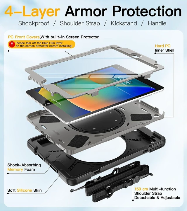 Alt view image 6 of 7 - for iPad 9th/8th/7th Generation Case Kids - 2021/2020/2019 10.2 Inch