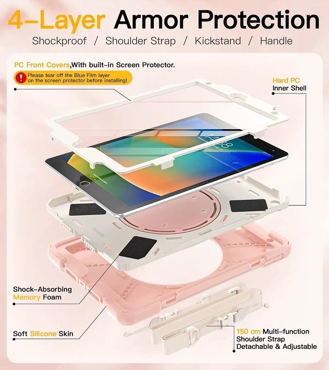 Alt view image 6 of 7 - for iPad 9th/8th/7th Generation Case Kids - 2021/2020/2019 10.2 Inch