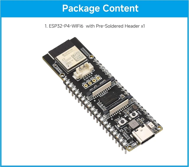 Alt view image 6 of 7 - ESP32-P4-WIFI6 High-Performance Development Board with Pre-Soldered Header, Based On ESP32-P4 and ESP32-C6, Supports Wi-Fi 6 and BLE 5, Rich Human-Machine Interfaces, Supports AI Speech Interaction