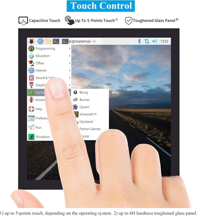 Alt view image 4 of 7 - 4inch DPI LCD Square Capacitive Touch Screen Compatible with Raspberry Pi 5/4B/3B+/3B/2B/Zero/Zero W/WH/Zero 2W, 720x720 Resolution, IPS Display, Toughened Glass Cover Low Power Solution