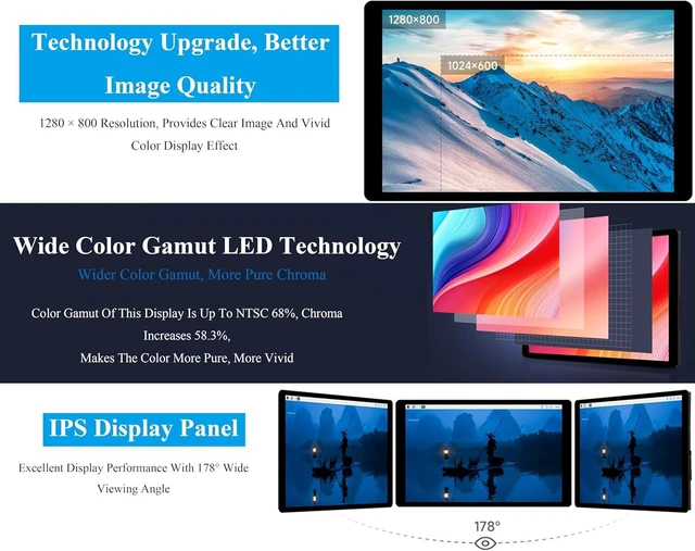 Alt view image 5 of 7 - 7inch DSI LCD Compatible with Raspberry Pi 5/4B/CM4/3B+/3A+/3B/Compute Module 5/CM5/CM4/CM3+/CM3, 1280 x 800 Capacitive Touch Screen IPS Display, Optical Bonding Toughened Glass Panel, 10-Point Touch
