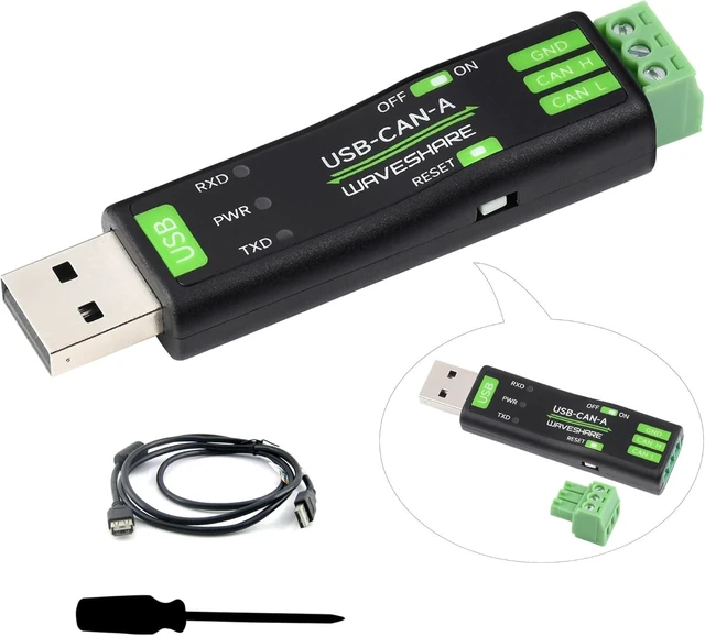 Main image of USB to CAN Adapter Board STM32 Chip Solution, CAN Baud Rate 5kbps~1Mbps is Configurable, Compatible with Raspberry Pi Jetson Nano Linux Systems, Support Windows XP/7/8/10/11, Multiple Working Modes