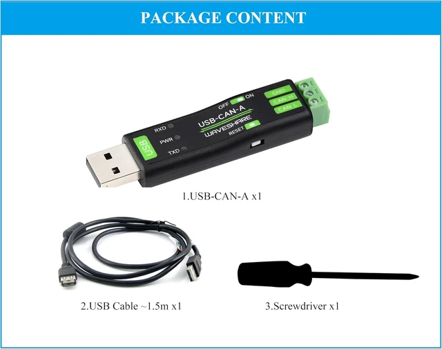 Alt view image 7 of 7 - USB to CAN Adapter Board STM32 Chip Solution, CAN Baud Rate 5kbps~1Mbps is Configurable, Compatible with Raspberry Pi Jetson Nano Linux Systems, Support Windows XP/7/8/10/11, Multiple Working Modes