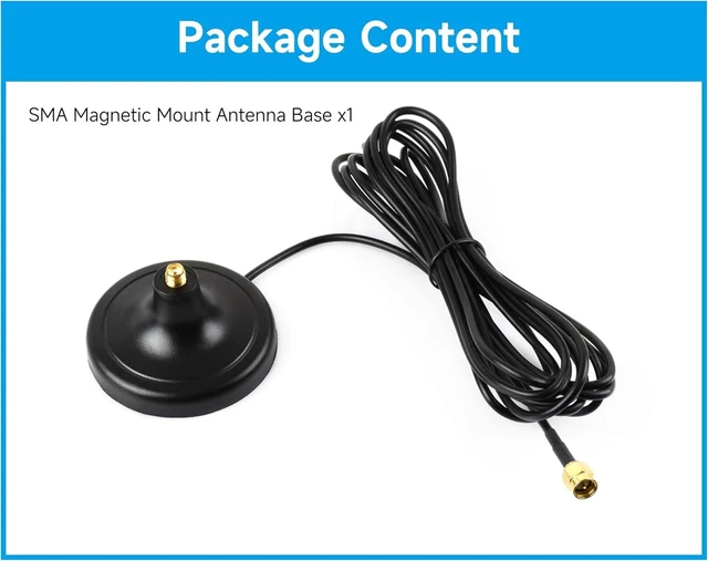 Alt view image 4 of 4 - SMA Magnetic Mount Antenna Base, SMA Connector, 3m Coaxial Cable, Compatible with Multiple GNSS Positioning Modules
