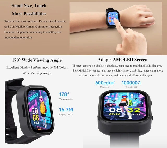 Alt view image 3 of 7 - ESP32-S3 2.06inch AMOLED Touch Watch Development Board,Based on ESP32-S3R8