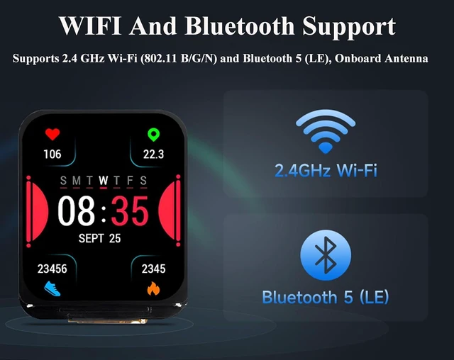 Alt view image 5 of 7 - ESP32-S3 Development Board with 1.69inch LCD IPS Display 240×280 Pixels 262K Color,USB Type-C Embedded ST7789V2 Display Driver, Accelerometer and Gyroscope Sensor, Support 2.4GHz W-i-F-i/Blue-too-th 5
