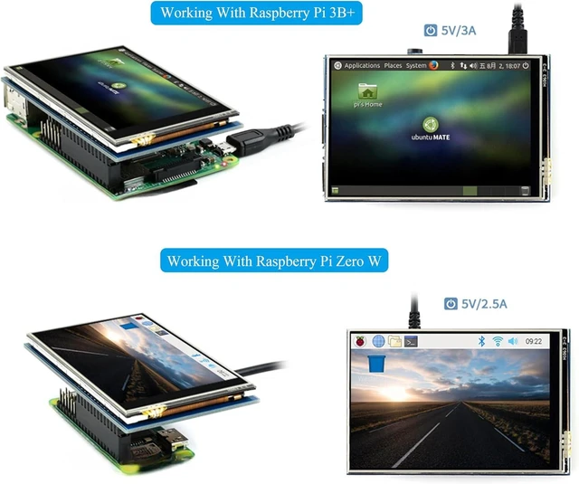 Alt view image 4 of 7 - 3.5inch Touch Screen Compatible with Raspberry Pi 5/Pi 4B/3B+/3B/Zero/Pi Zero 2W/Zero W/Zero WH/CM5/CM4, 480x320 IPS Display, 160° Viewing Angle, SPI Touch Port
