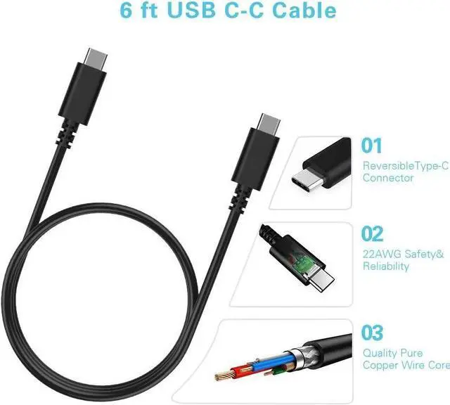 Alt view image 5 of 7 - USB C Laptop Charger 45w, Huntkey 45 Watt USB C Charger Compatible with Mac Book Pro, Dell Latitude, Lenovo, Huawei Matebook, HP Spectre, Acer Chromebook and Any Laptops or Smart Phones
